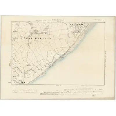 1896 Map of Essex XXXIX.SW, 1898 Print