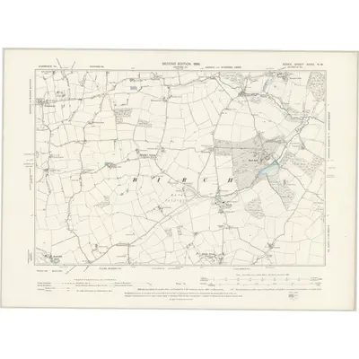 1896 Map of Essex XXXVI.NW, 1898 Print