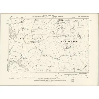 1895 Map of Essex XXXVI.SW, 1898 Print