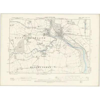 1895 Map of Essex XXXVII.NW, 1898 Print