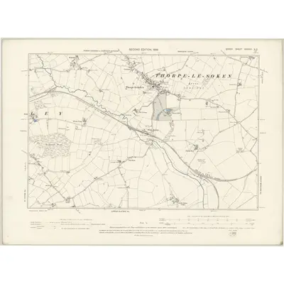 1896 Map of Essex XXXVIII.NE, 1898 Print