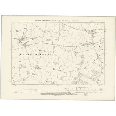 1896 Map of Essex XXXVIII.NW, 1898 Print
