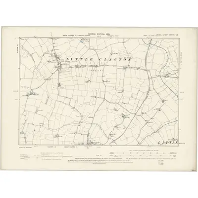 1896 Map of Essex XXXVIII.SE, 1898 Print