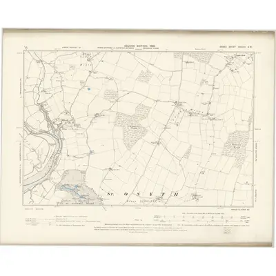 1896 Map of Essex XXXVIII.SW, 1898 Print
