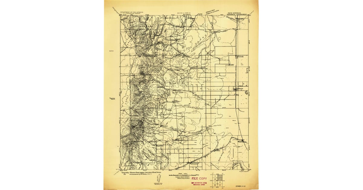 Old Maps of Estancia NM for Genealogy - Estancia Torrance County Nm Usgs Topo 1917 Og 1200x630