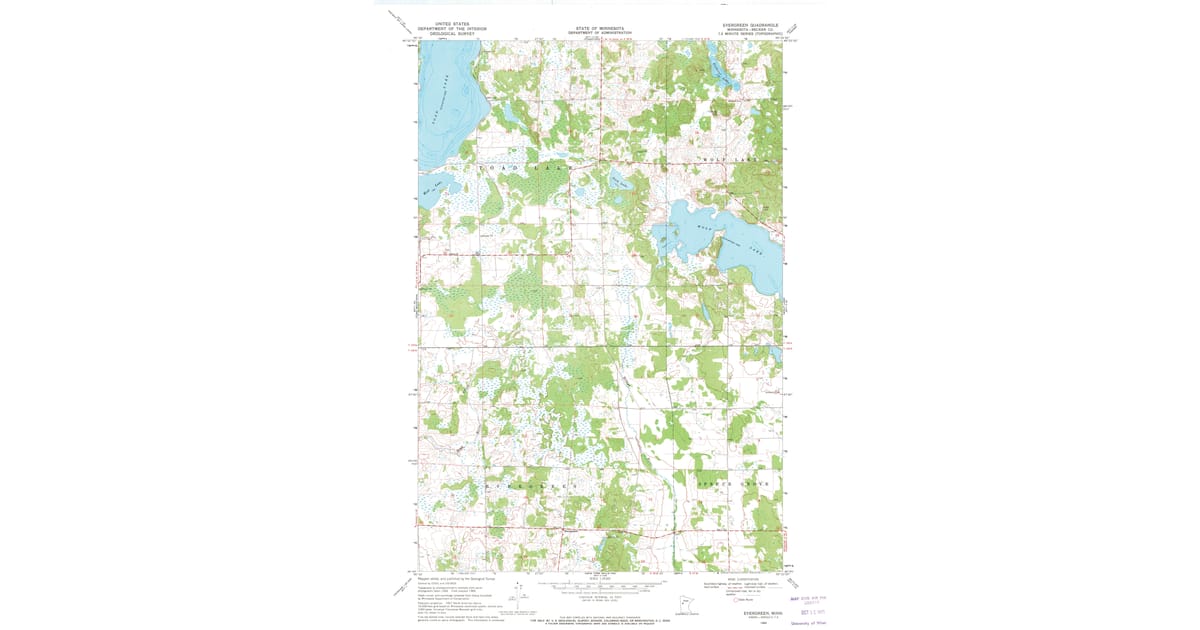 1969 Map of Evergreen, Becker County, MN — High-Res | Pastmaps