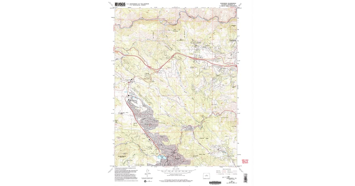1994 Map of Evergreen, CO — High-Res | Pastmaps