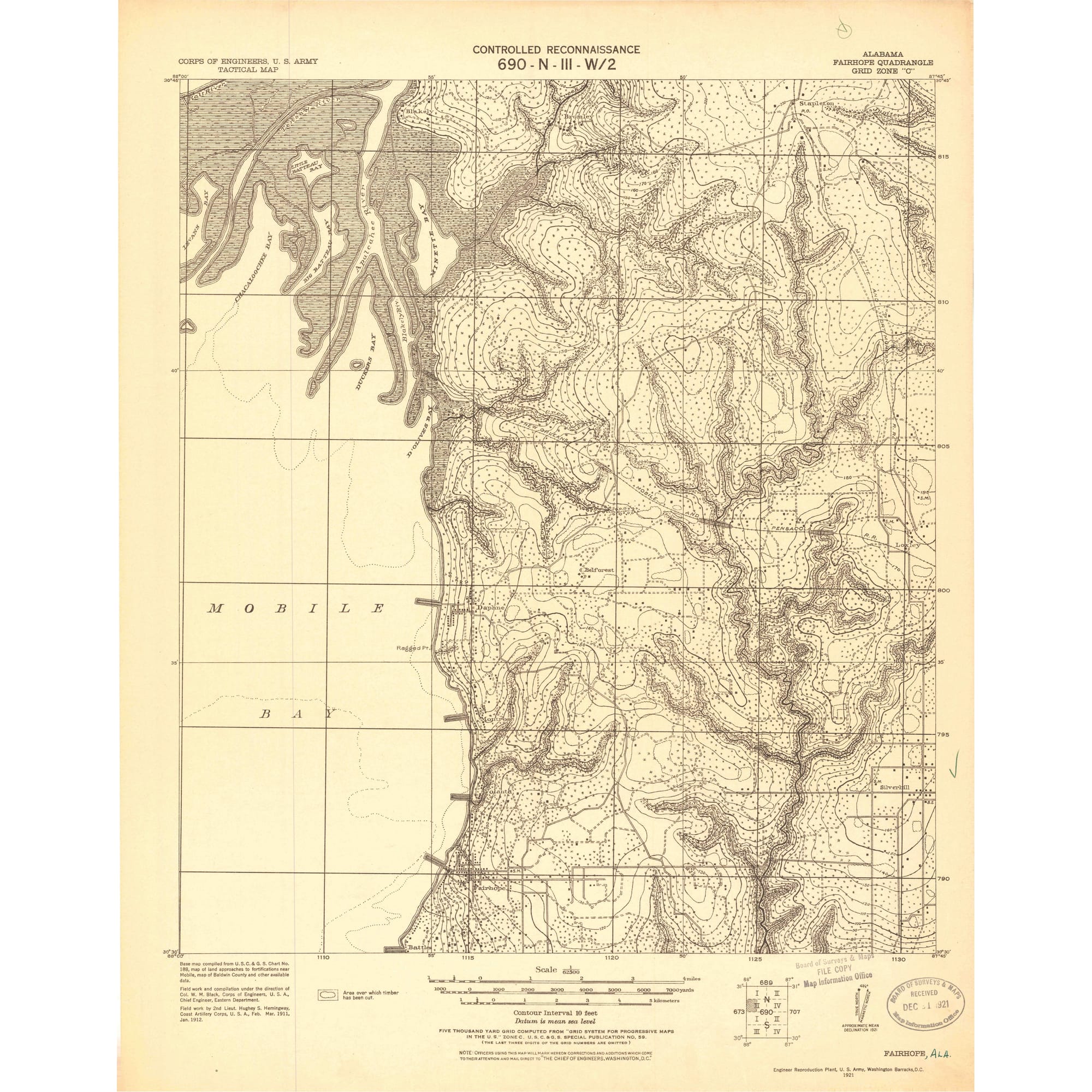1921 Map of Fairhope, AL — High-Res | Pastmaps