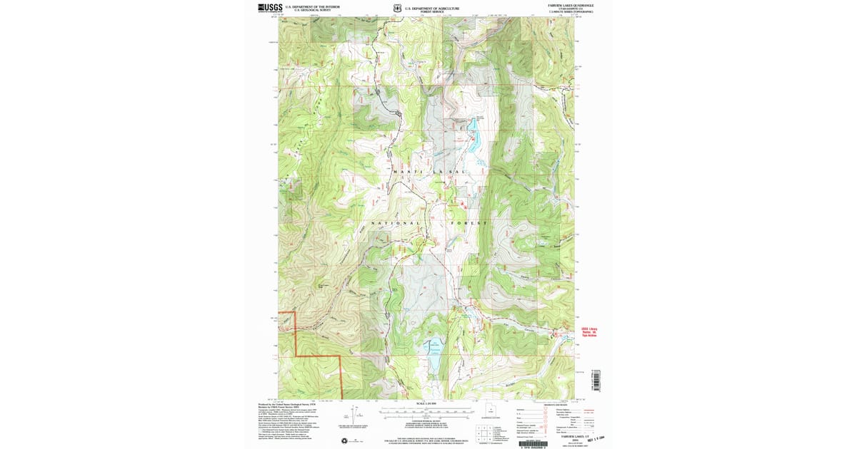 2001 Map of Fairview Lakes, Sanpete County, UT — High-Res | Pastmaps
