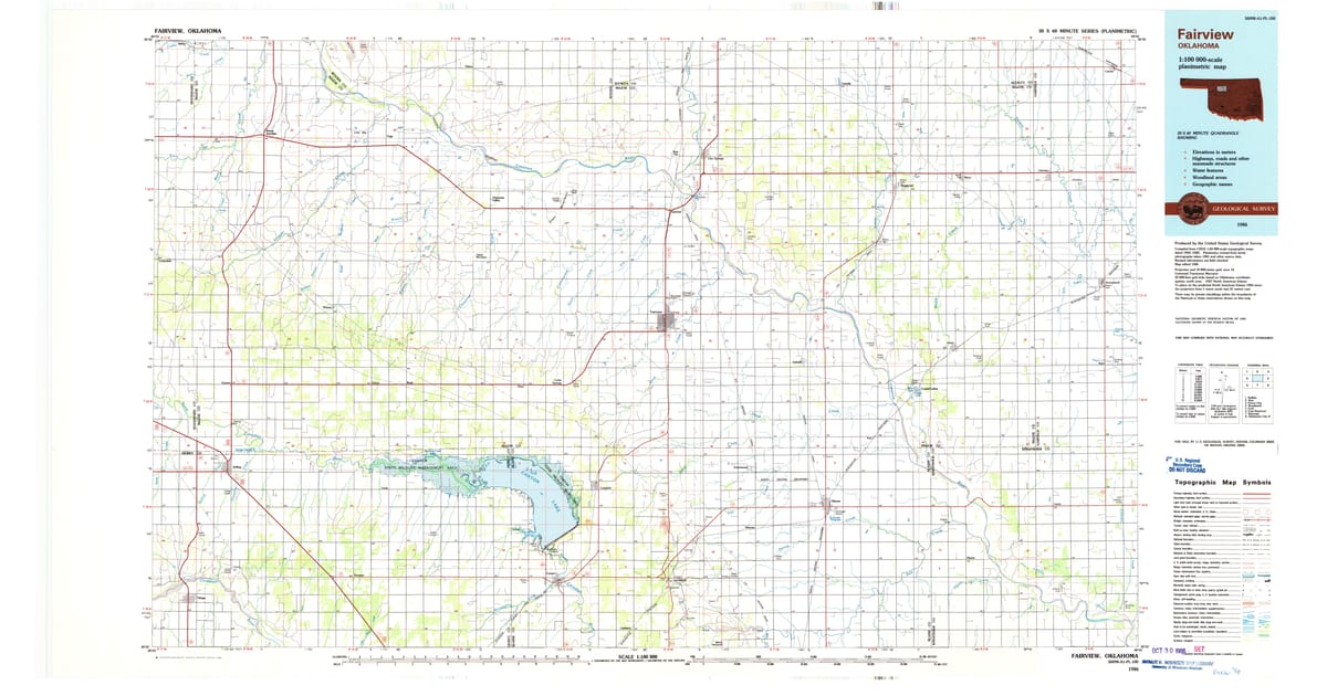 1986 Map of Fairview, OK — High-Res | Pastmaps