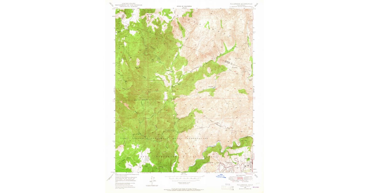 1948 Map of Fallbrook, CA — High-Res | Pastmaps