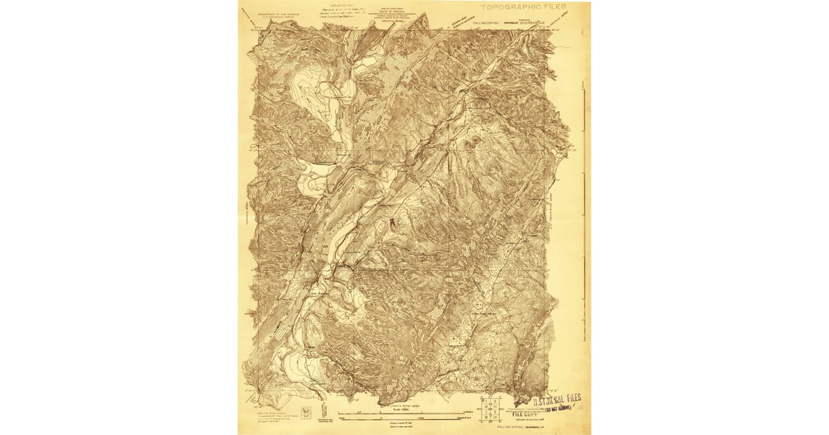 Falling Spring Mill Map 1929 Map of Falling Spring, WV — High-Res | Pastmaps