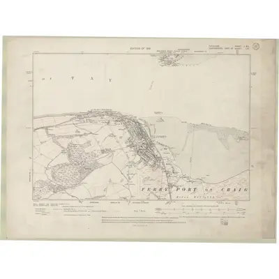 1912 Map of Fife and Kinross Sheet I.SE, 1919 Print