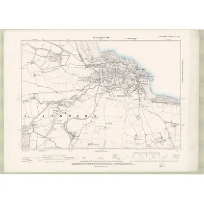 1893 Map of Fife and Kinross Sheet IX.SW, 1896 Print