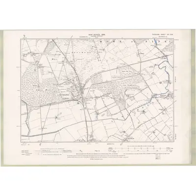 1893 Map of Fife and Kinross Sheet XIII.SW, 1896 Print