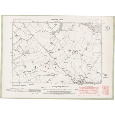 1938 Map of Fife and Kinross Sheet XVI.SW, 1947 Print