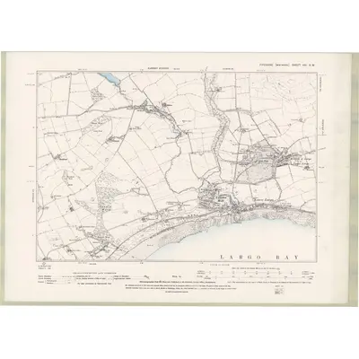 1893 Map of Fife and Kinross Sheet XXI.SW, 1896 Print