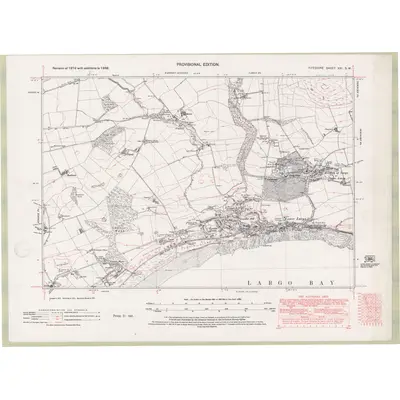1938 Map of Fife and Kinross Sheet XXI.SW, 1947 Print