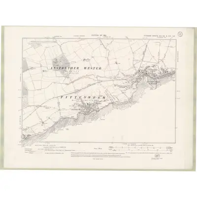 1912 Map of Fife and Kinross Sheet XXII.SE & XXX.NE, 1921 Print