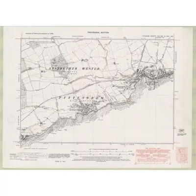 1938 Map of Fife and Kinross Sheet XXII.SE & XXX.NE, 1947 Print