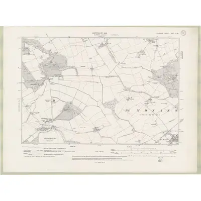 1912 Map of Fife and Kinross Sheet XXII.SW, 1919 Print
