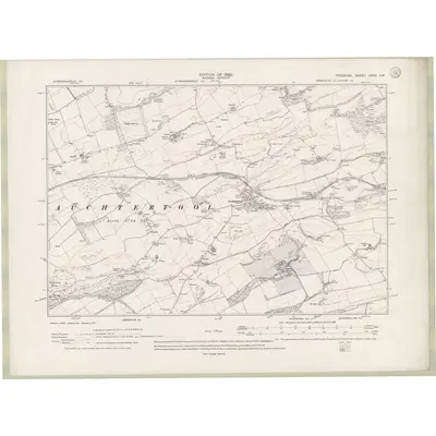 1913 Map of Fife and Kinross Sheet XXXV.SW, 1920 Print