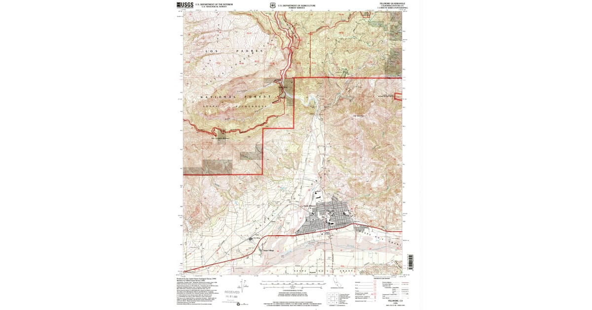 1995 Map of Fillmore CA High Res - Fillmore Ventura County Ca Usgs Topo 1995 P2000 Og 1200x630