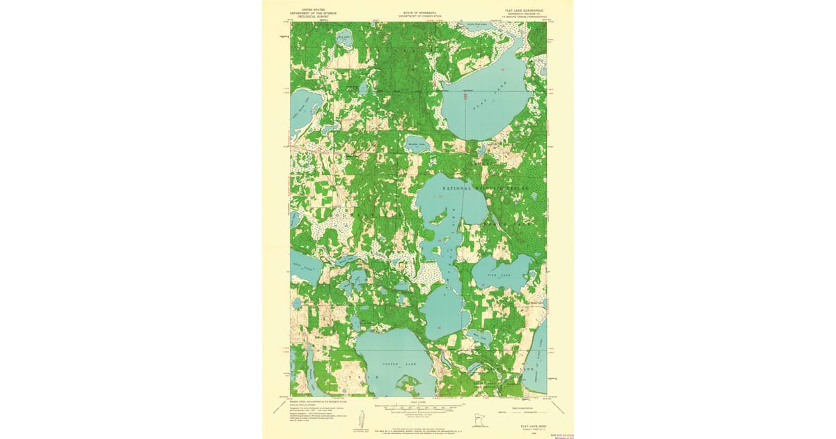 1959 Map of Flat Lake, Becker County, MN — High-Res | Pastmaps