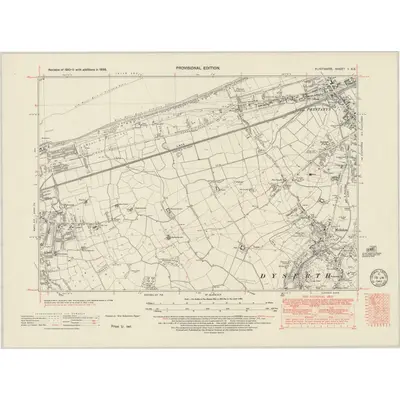 1938 Map of Flintshire I.SE, 1949 Print