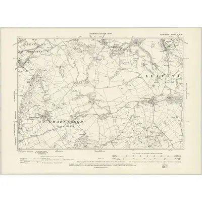 1898 Map of Flintshire II.SW, 1900 Print