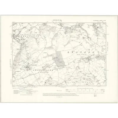 1910 Map of Flintshire II.SW, 1915 Print