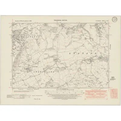 1938 Map of Flintshire II.SW, 1948 Print