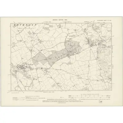 1898 Map of Flintshire IV.NE, 1900 Print