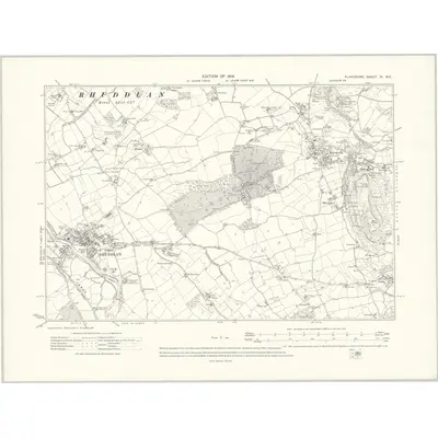 1909 Map of Flintshire IV.NE, 1914 Print