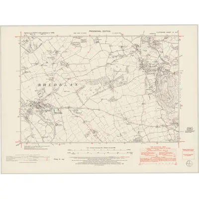 1949 Map of Flintshire IV.NE, 1953 Print