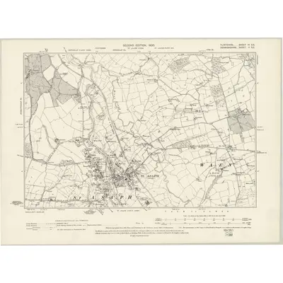 1898 Map of Flintshire IV.SE, 1900 Print