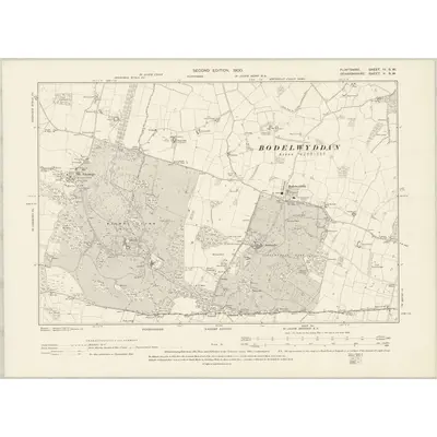 1898 Map of Flintshire IV.SW, 1900 Print