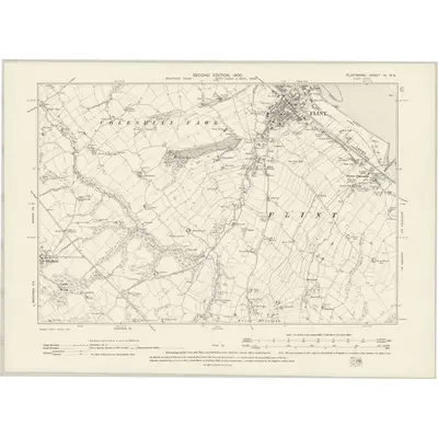 1898 Map of Flintshire IX.NE, 1900 Print