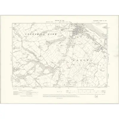 1909 Map of Flintshire IX.NE, 1914 Print