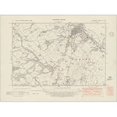 1938 Map of Flintshire IX.NE, 1948 Print