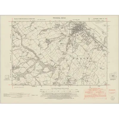 1938 Map of Flintshire IX.NE, 1954 Print