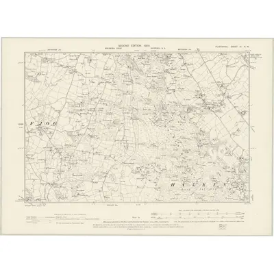1898 Map of Flintshire IX.NW, 1900 Print