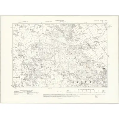 1910 Map of Flintshire IX.NW, 1914 Print