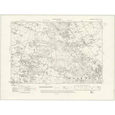 1910 Map of Flintshire IX.NW, 1931 Print