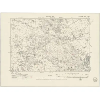1910 Map of Flintshire IX.NW, 1951 Print