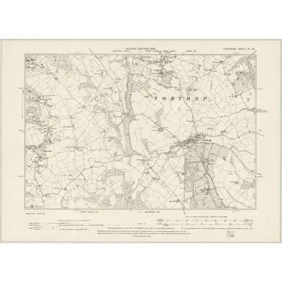 1898 Map of Flintshire IX.SE, 1900 Print
