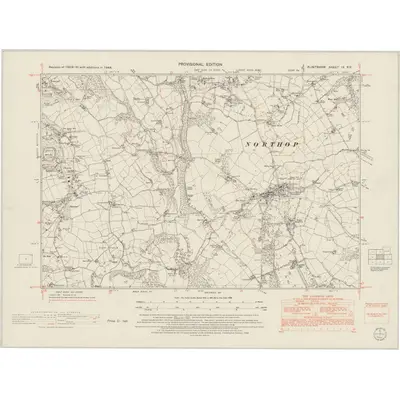1948 Map of Flintshire IX.SE, 1954 Print