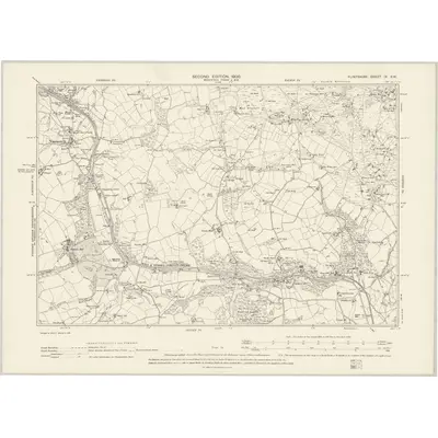 1898 Map of Flintshire IX.SW, 1900 Print