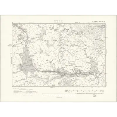 1910 Map of Flintshire IX.SW, 1914 Print