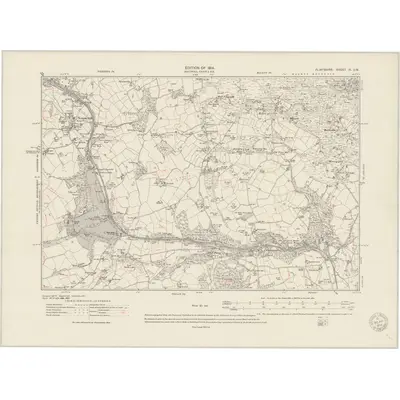 1910 Map of Flintshire IX.SW, 1951 Print